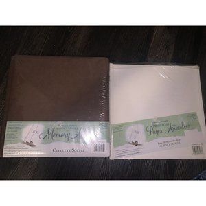 Bundle - NWT!! 12x12 Strap Hinge Memory Album Scrapbook + Refill Hinged Pages